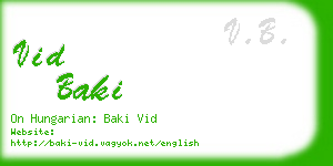 vid baki business card